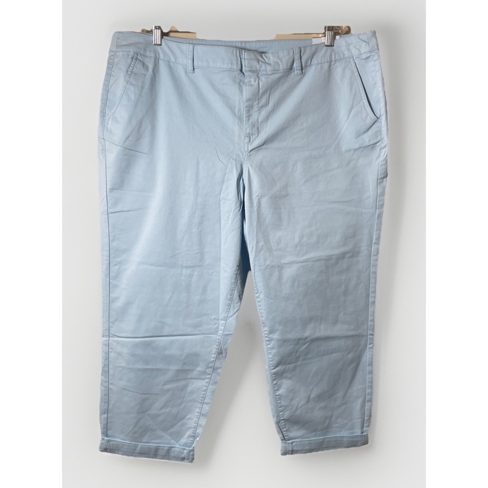 Lane Bryant Plus Size Women's 22 Baby Blue Stretch Cuffed Capris NWT